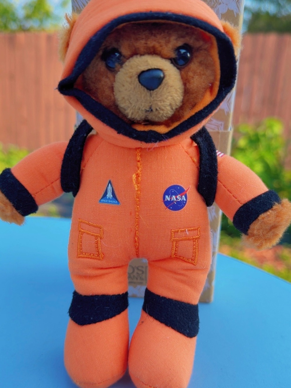 NASA Astronaut Teddy Bear Plush Stuffed Animal Orange Space Shuttle Collectible